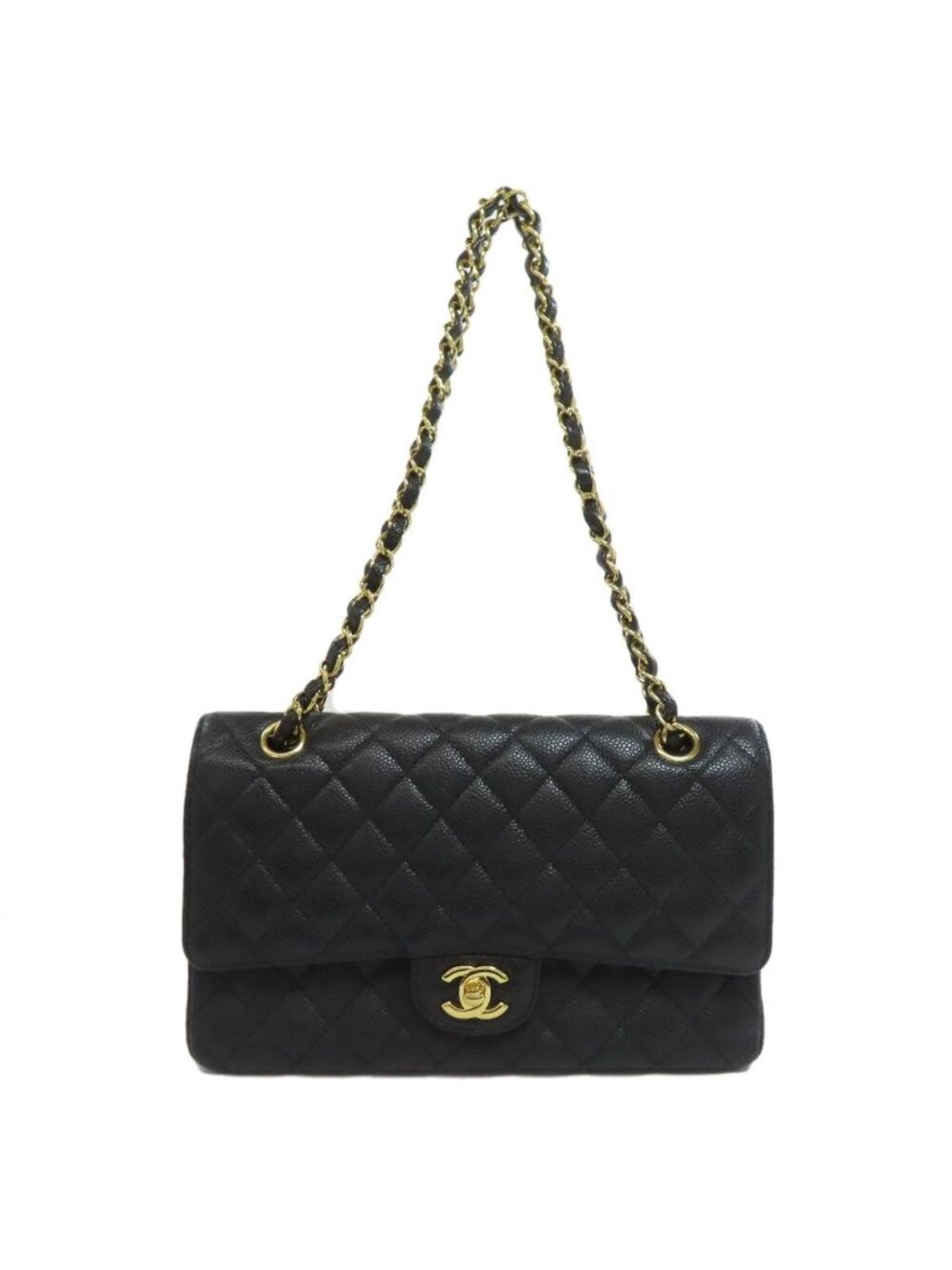 Chanel Chain Shoulder Quilted Gold Bag Grained Calfskin